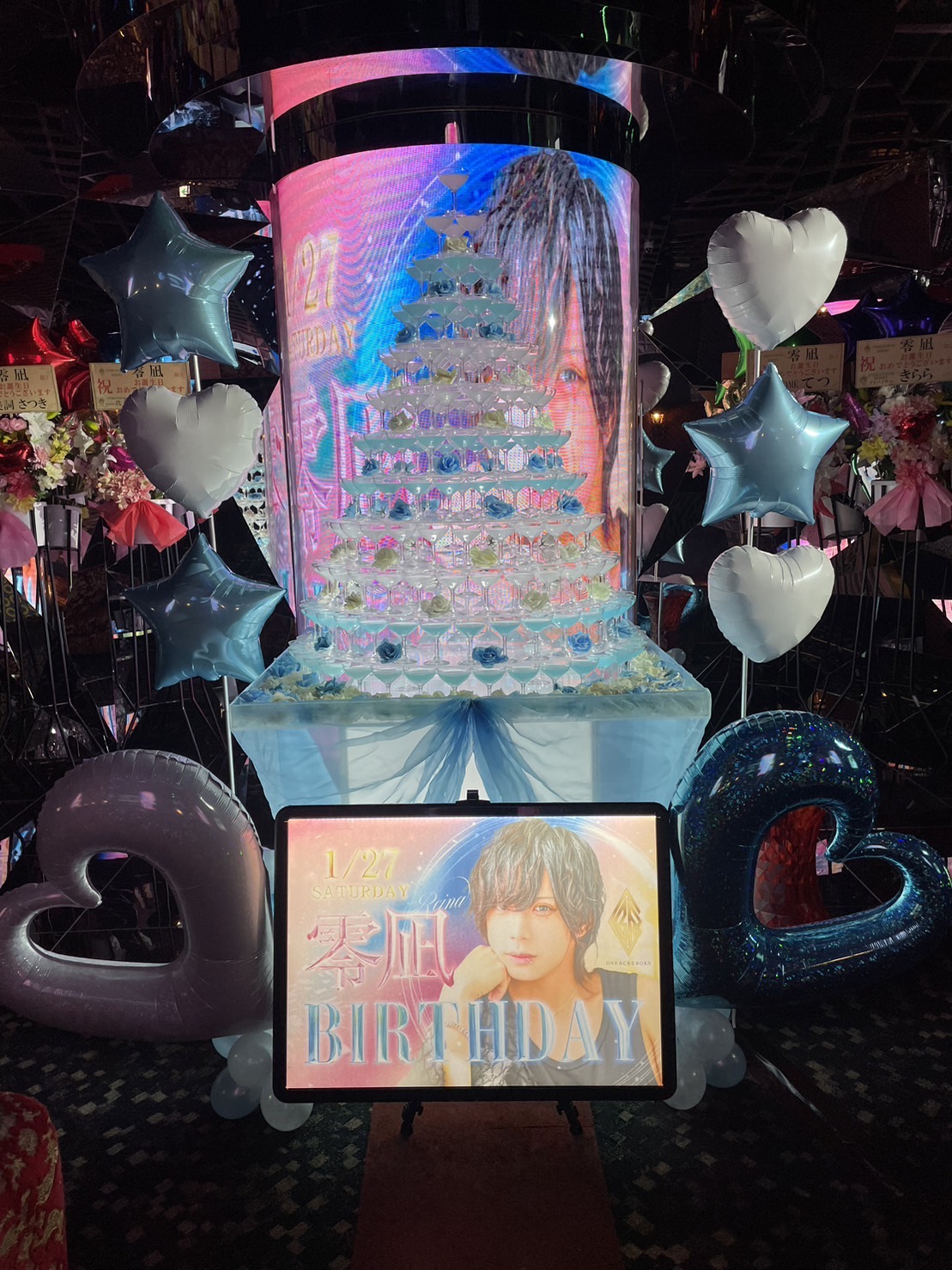 大阪         🌟ONEBEATCRUSH REBORN🌟                 🍾零凪BirthdayEvent🍾         🥂シャンパンタワー頂きました🎊