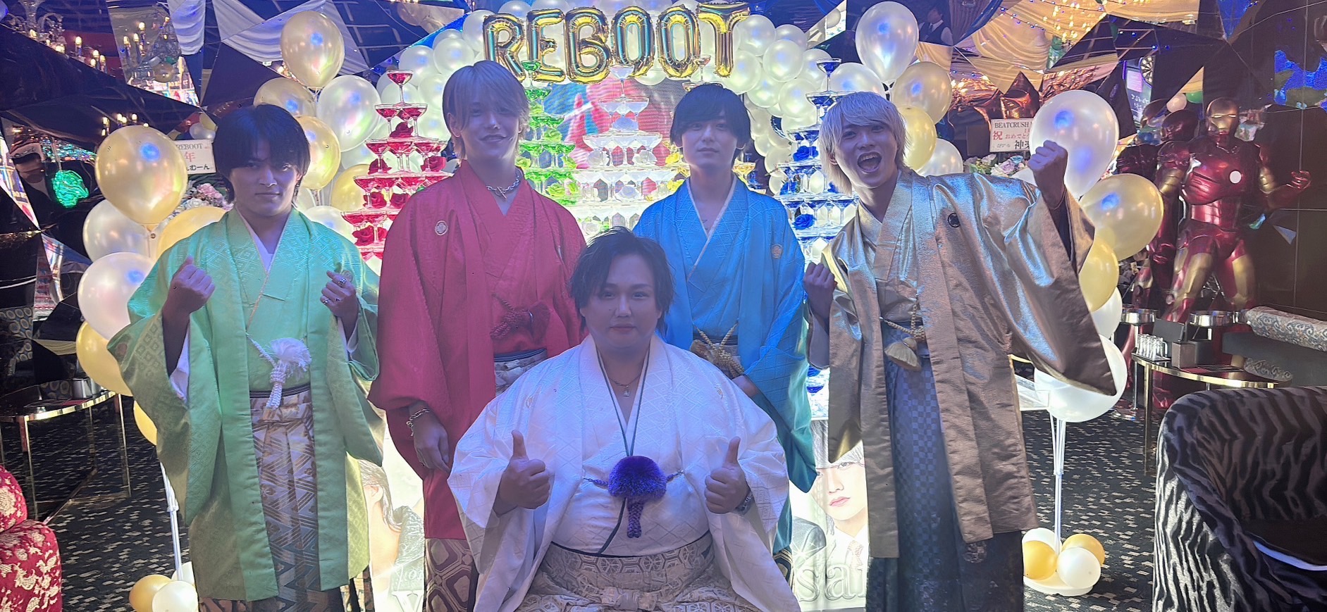 大阪🌟BC REBOOT🌟祭楽杜、桜木吾郎、KENZO、一途、Yukke5人の素敵なお姫様よりシャンパンタワーいただきました